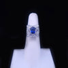 Custom Made Ceylon Sapphire Ring With Diamonds in Platinum