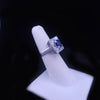 Custom Made Ceylon Sapphire Ring With Diamonds in Platinum