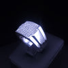 Men's Custom Made 14k White Gold Ring with Diamonds
