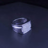 Men's Custom Made 14k White Gold Ring with Diamonds