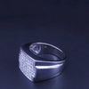 Men's Custom Made 14k White Gold Ring with Diamonds