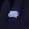 Men's Custom Made 14k White Gold Ring with Diamonds