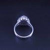 Custom Made Flower Cocktail Ring in 14K White Gold with Diamonds