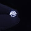 Custom Made Flower Cocktail Ring in 14K White Gold with Diamonds