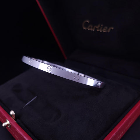 Cartier Love Bangle Bracelet in 18K White Gold, Size: 22