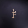 Custom Made Letter pendant "F" 14K Yellow Gold with Diamonds