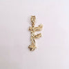 Custom Made Letter pendant "F" 14K Yellow Gold with Diamonds