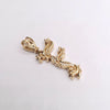 Custom Made Letter pendant "F" 14K Yellow Gold with Diamonds
