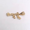 Custom Made Letter pendant "F" 14K Yellow Gold with Diamonds