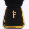 Custom Made Letter pendant "F" 14K Yellow Gold with Diamonds