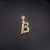 Custom Made Letter pendant "B" 14K Yellow Gold with Diamonds
