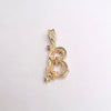 Custom Made Letter pendant "B" 14K Yellow Gold with Diamonds