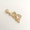 Custom Made Letter pendant "B" 14K Yellow Gold with Diamonds