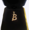 Custom Made Letter pendant "B" 14K Yellow Gold with Diamonds