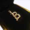 Custom Made Letter pendant "B" 14K Yellow Gold with Diamonds