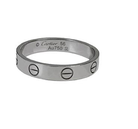 Cartier Love Wedding White Gold Band Ring, size 56/7.5