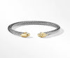 David Yurman Empire Cable Bracelet with 18K Yellow Gold Domes