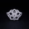 Floral Diamond Cluster Filigree Ring in 18K White Gold