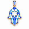 Crown Jewelers Signature Enamel Hamsa Pendant in 14K Yellow Gold – Available in 10 Colors
