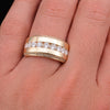 Modern 18K Gold Diamond Band Ring with Channel Set Round Diamonds