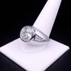 Natural Round Brilliant Diamond Ring in  Platinum with Tapered Baguettes