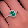 Custom Made 14K Yellow Gold Ring with Emerald & Diamond 6.25