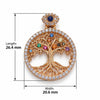 Custom Made Tree of Life Pendant with MultiStone in 14K Yellow Gold
