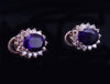Custome Made Amethyst & Diamond Earrings