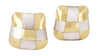 Angela Cummings 1980 Mother-Of-Pearl 18 Karat Gold Vintage Checkerboard Earrings