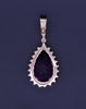 Custom Made Amethyst & Diamond Pendant in 14K Yellow Gold