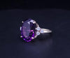 Custome Made Amethyst & Diamond Ring in 14K Yellow Gold