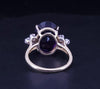 Custome Made Amethyst & Diamond Ring in 14K Yellow Gold