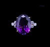 Custome Made Amethyst & Diamond Ring in 14K Yellow Gold