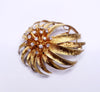18K Yellow Gold Brooch with Diamonds
