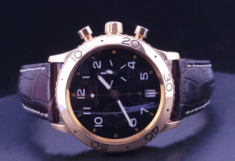 Type XX Transatlatique in Rose Gold Rose Gold on Strap with Black Dial 3820BR/F2