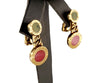 BVLGARI Jade Rhodochrosite Gold  Earrings in 18K Yellow Gold