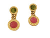 BVLGARI Jade Rhodochrosite Gold  Earrings in 18K Yellow Gold