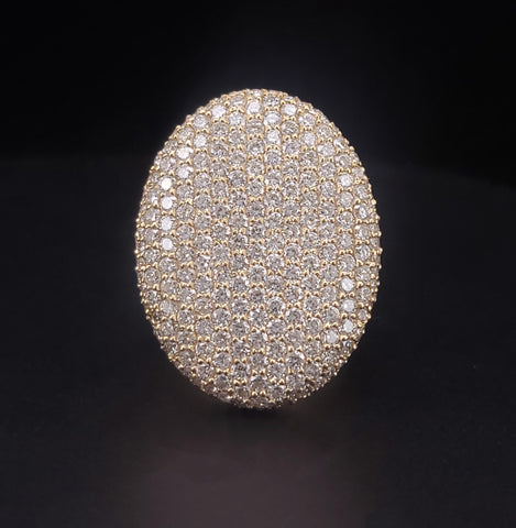 Men's Custome Made Diamond Ring in 14K Yellow Gold Size 9