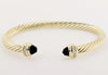 Cable Classics Bracelet in 14K Yellow Gold  with Black Onyx and  Pave  Diamond