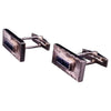 Men's 14K Yellow Gold Cufflinks with 1ct Dark Blue Sapphire Baguette