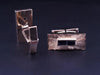 Men's 14K Yellow Gold Cufflinks with 1ct Dark Blue Sapphire Baguette