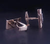 Men's 14K Yellow Gold Cufflinks with 1ct Dark Blue Sapphire Baguette