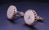 Men's 14K Yellow Gold Cufflinks with 0.18ct Diamond, Unbranded