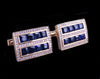 Sapphire Diamond Cufflink Stud Set 14Karat Gold