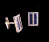 Sapphire Diamond Cufflink Stud Set 14Karat Gold