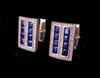 Sapphire Diamond Cufflink Stud Set 14Karat Gold