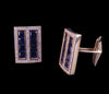 Sapphire Diamond Cufflink Stud Set 14Karat Gold