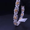 Two Tone Elegant Yellow / White Diamond Bracelet in 18K Y/W Gold
