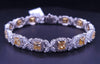 Two Tone Elegant Yellow / White Diamond Bracelet in 18K Y/W Gold