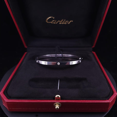 Cartier 10 Diamonds Love Bracelet in 18K White Gold